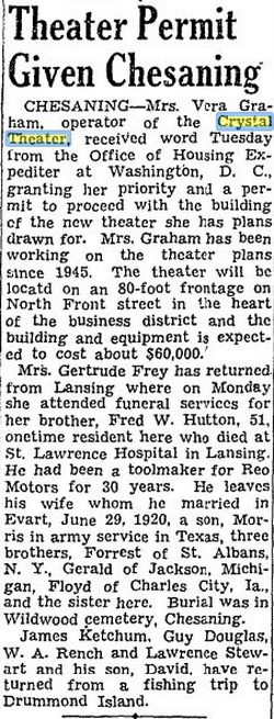 June 1947 Town Theatre, Chesaning